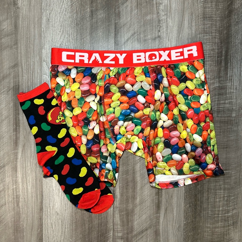 Jelly Belly Crazy Boxer Boxer Brief and Sock Set - Large